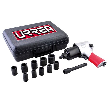 URREA Twin hammer 1/2" drive air impact wrench and socket set UP731K